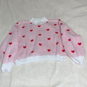 Soft heart long sleeved sweater